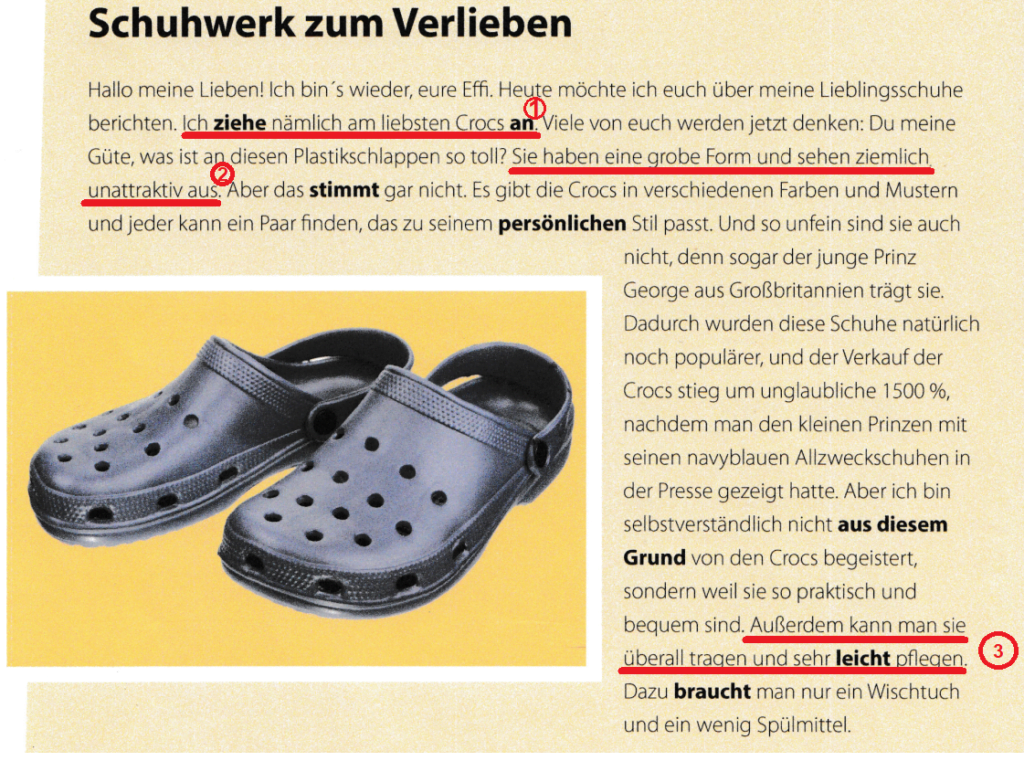 Lesen Goethe Zertifikat B1 Teil 1 Anwort
